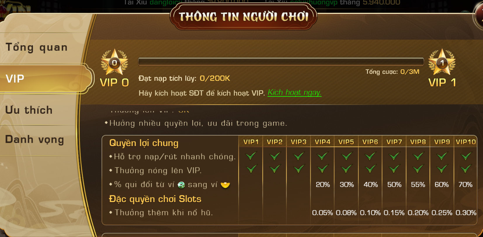 Hệ thống VIP iwin