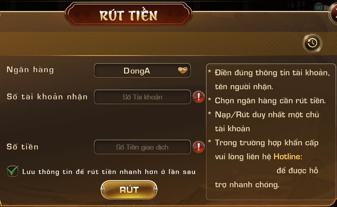 Rút tiền iwin về ngân hàng