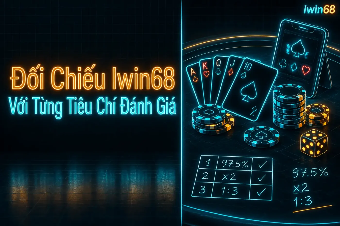 Bây giờ chúng ta sẽ cùng áp dụng bảy tiêu chí trên để xem xét iwin68 - một cổng game đổi thưởng đang được nhiều người quan
